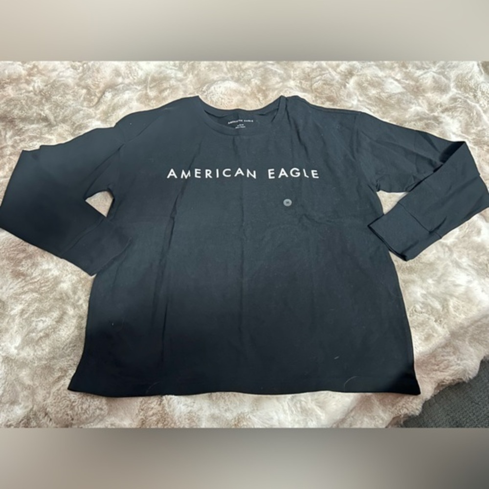 NWOT AE Black Long Sleeve Staff Shirt